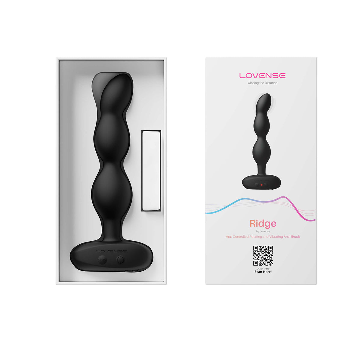 Lovense Ridge Vibrating & Rotating Anal Beads - Black