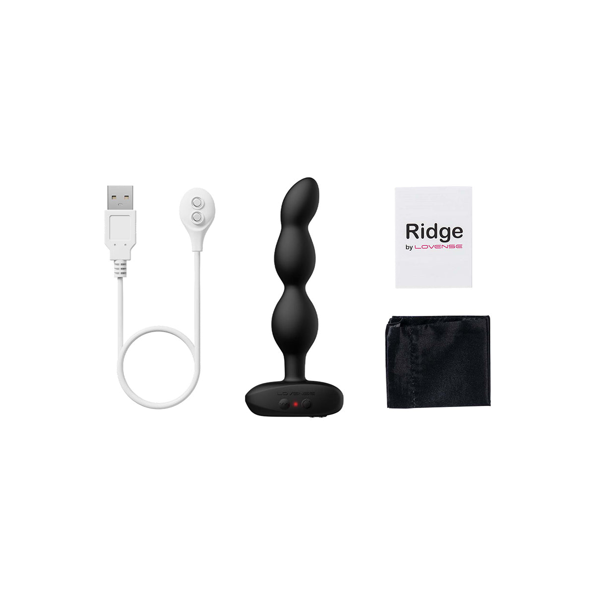 Lovense Ridge Vibrating & Rotating Anal Beads - Black