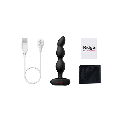 Lovense Ridge Vibrating & Rotating Anal Beads - Black