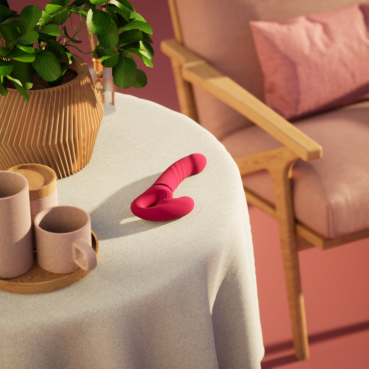 Lovense Lapis Vibe Strapless Strap-On - Pink