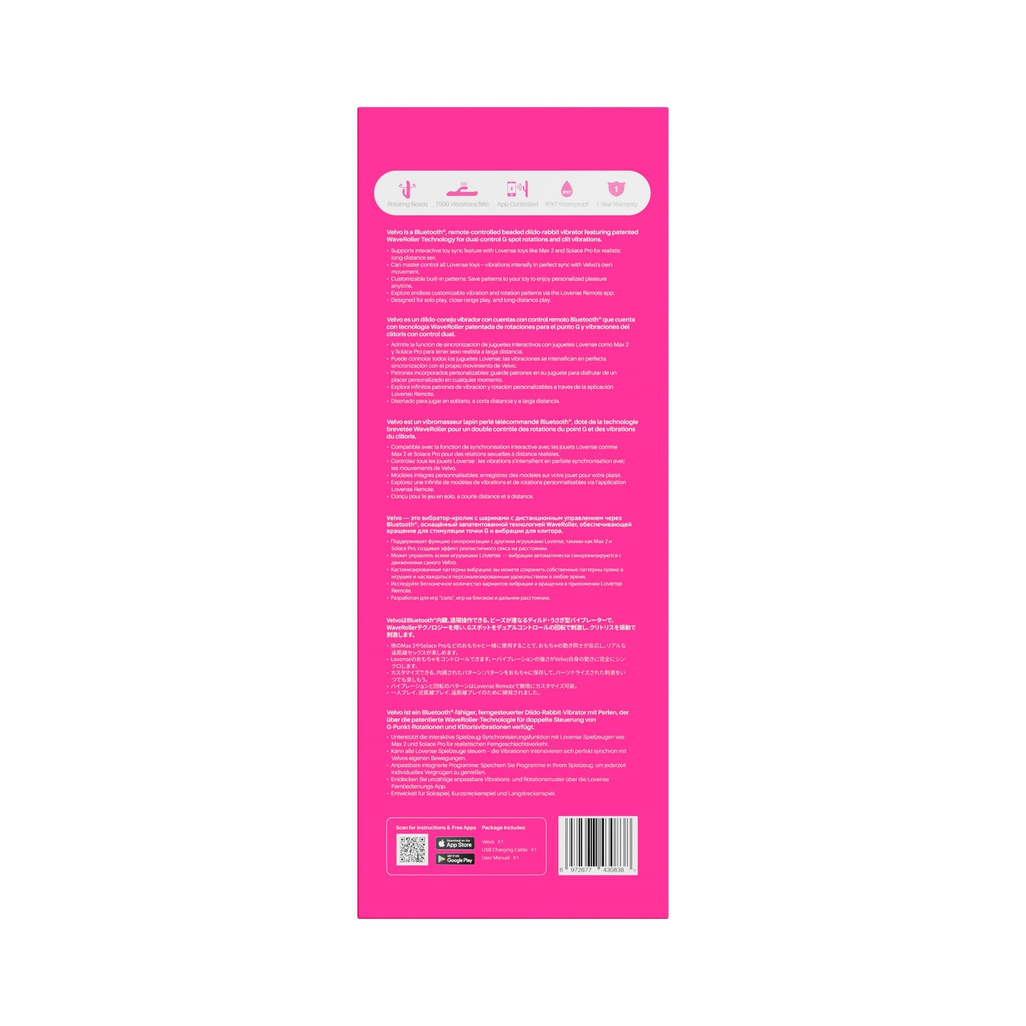 LOVENSE Velvo Beaded G-Spot and Clit Rabbit Vibrator