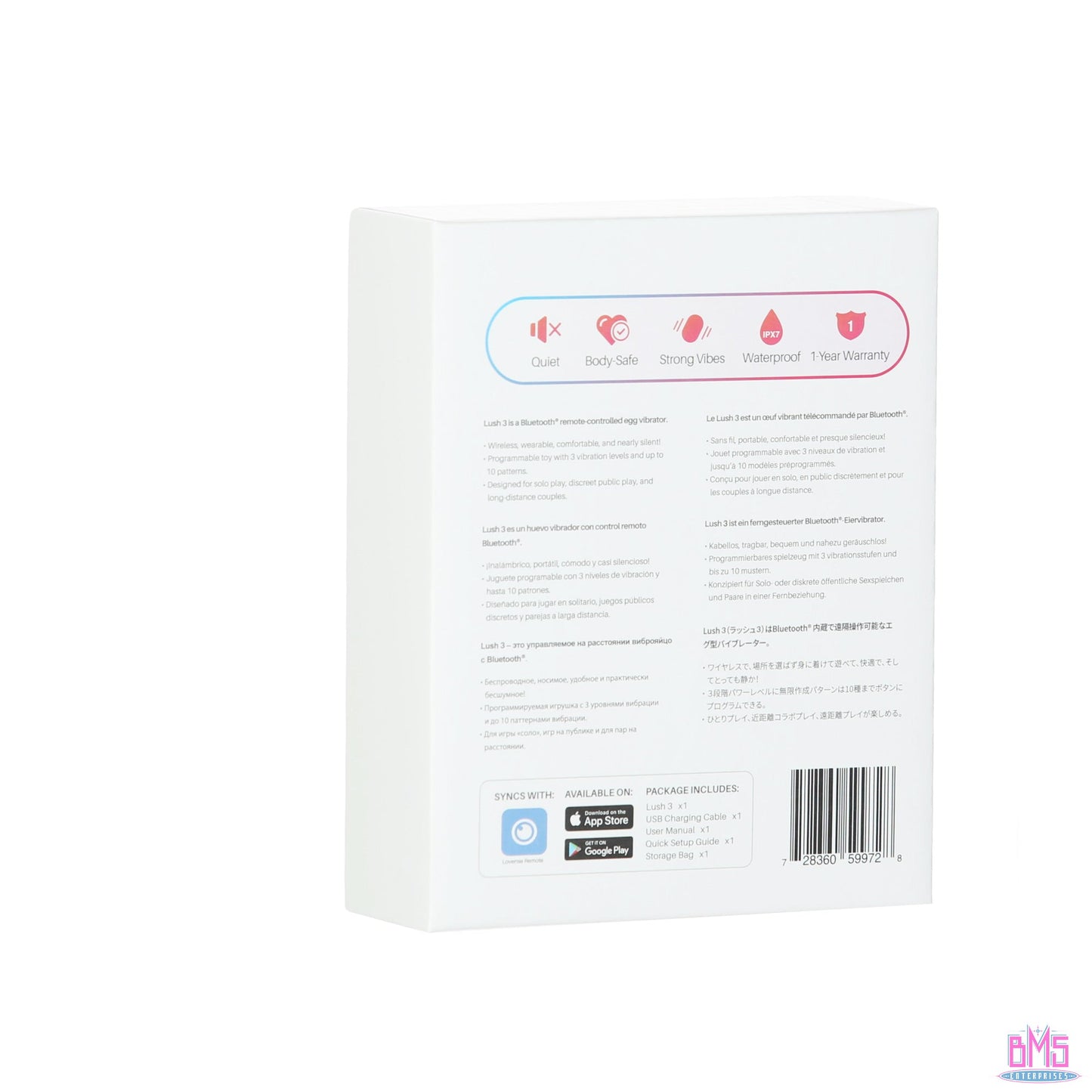 Lovense Lush 3 – Bluetooth Wearable Vibrating Egg – Pink