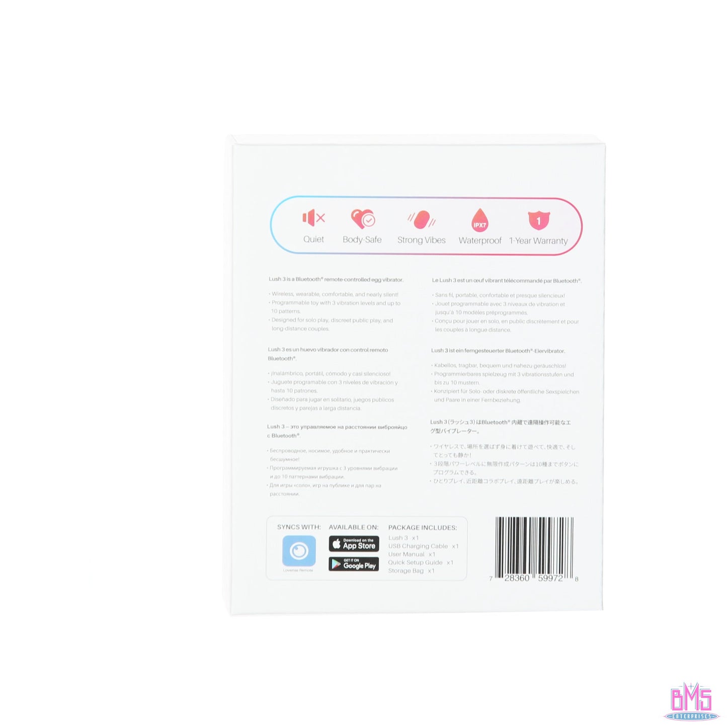 Lovense Lush 3 – Bluetooth Wearable Vibrating Egg – Pink