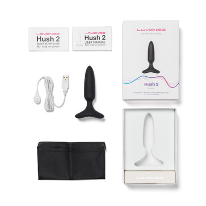 Lovense Hush 2 Vibrating Remote-Controlled Plug – 1” – Black
