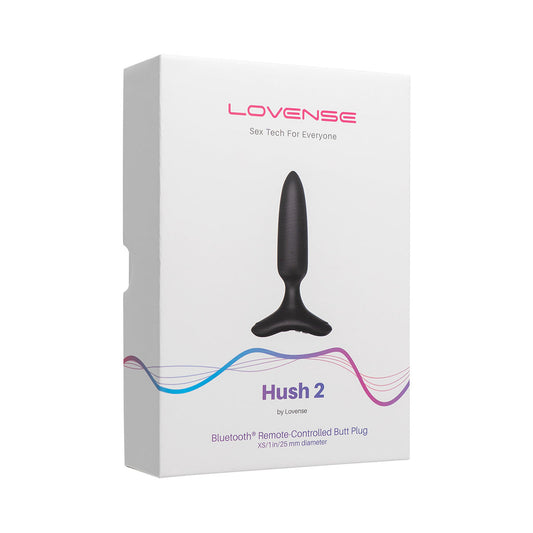 LOVENSE - Hush 2 Vibrating Remote-Controlled Plug - 1" - Black