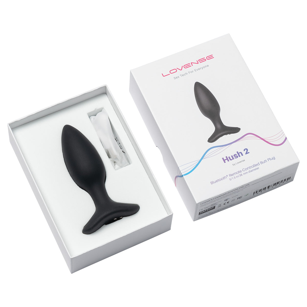 Lovense - Hush 2 - Vibrating Remote-Controlled Butt Plug – 1.5” – Black