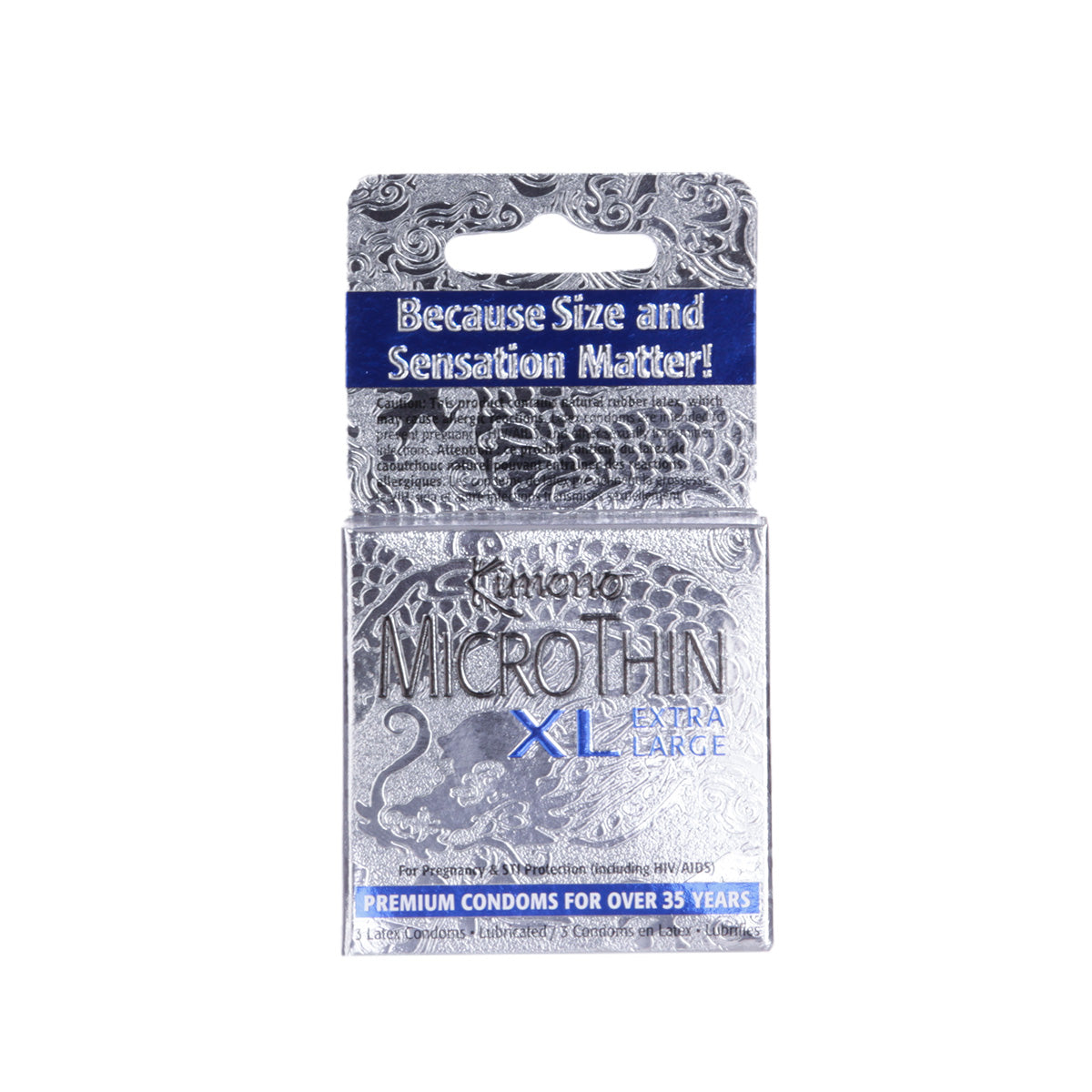 Kimono – MicroThin XL – Extra Large Condoms – 3 Pack