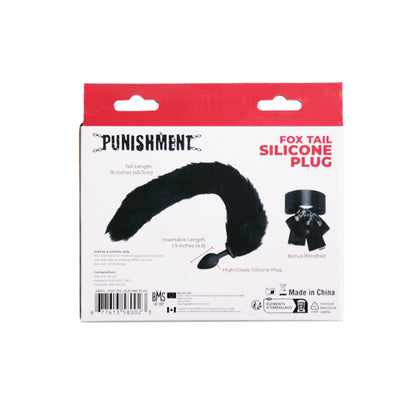 Punishment - Fox Tail Silicone Anal Plug – Black