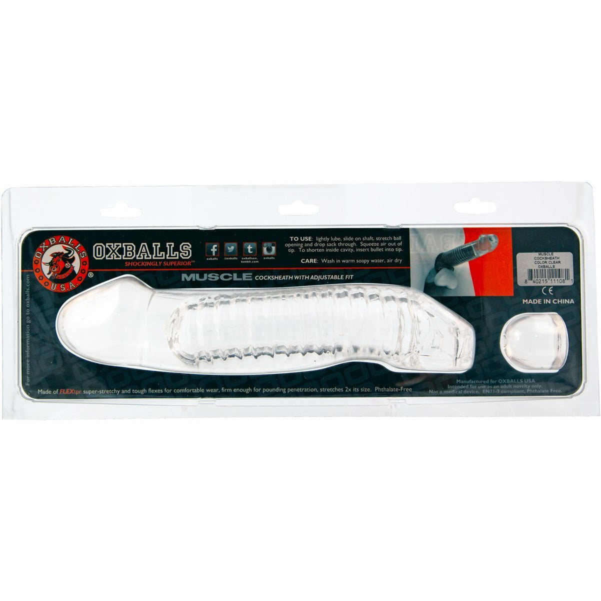 Oxballs Muscle Cocksheath – Penis Extender – Clear