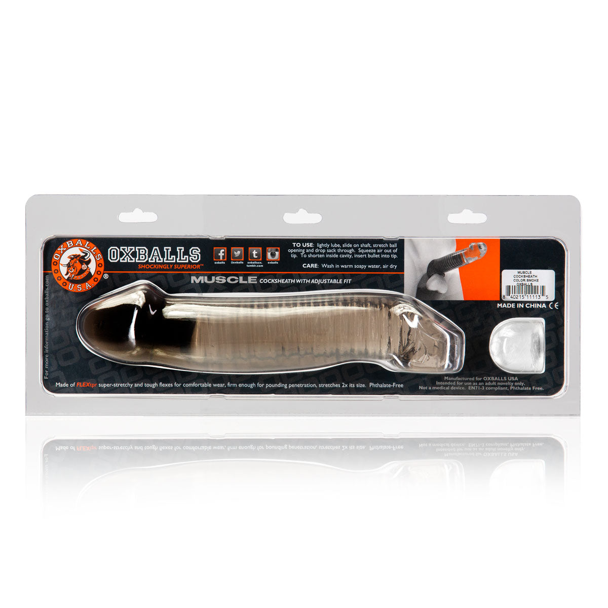 Oxballs Muscle Cocksheath – Penis Extender – Smoke