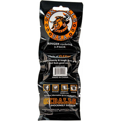 Oxballs Ringer Cockring – 3 Pack - Black