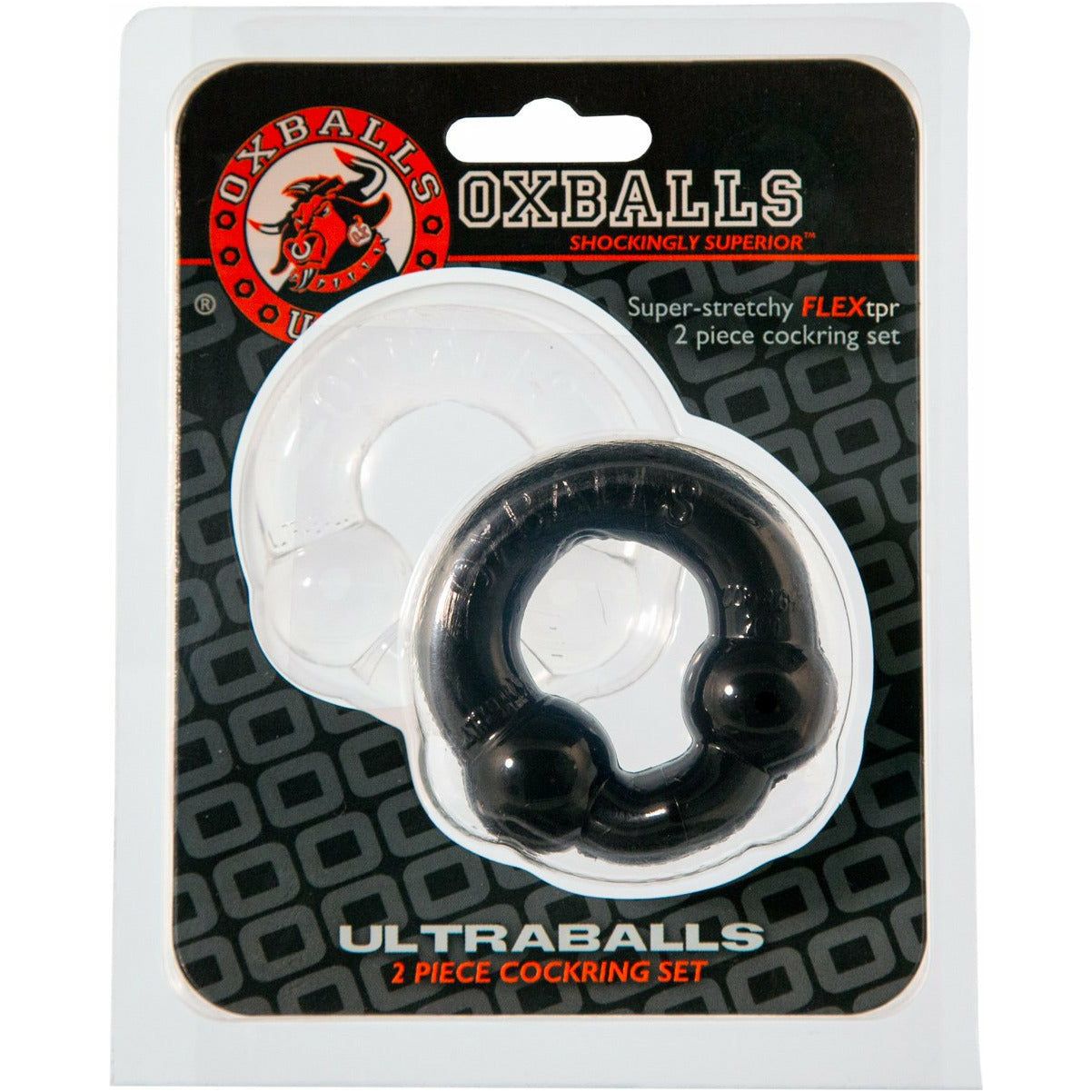 Oxballs Ultraballs Cockring – 2 Pack - Black/Clear