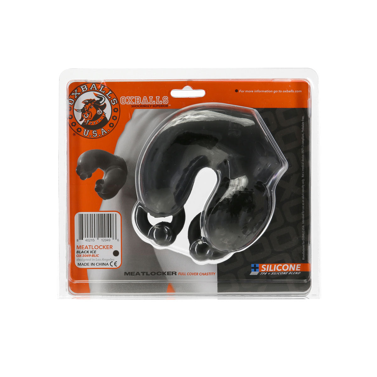 Oxballs Meatlocker Full Cover Chastity – Black Ice