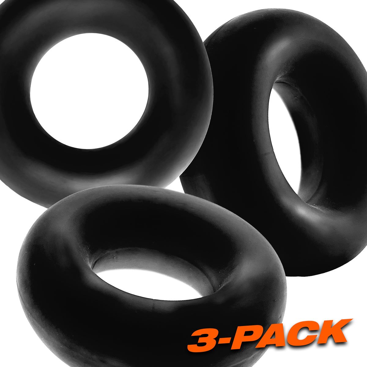 Oxballs Fat Willy 3-Pack Jumbo Cockrings – Black