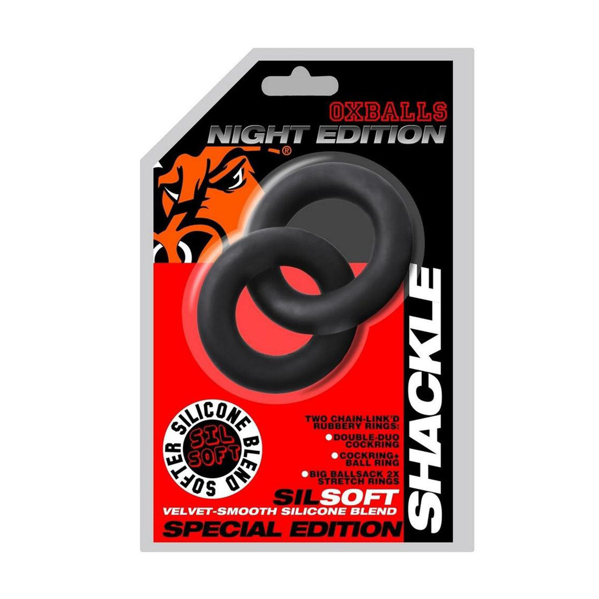 Oxballs Shackle Double Link Cock Ring – Night Edition