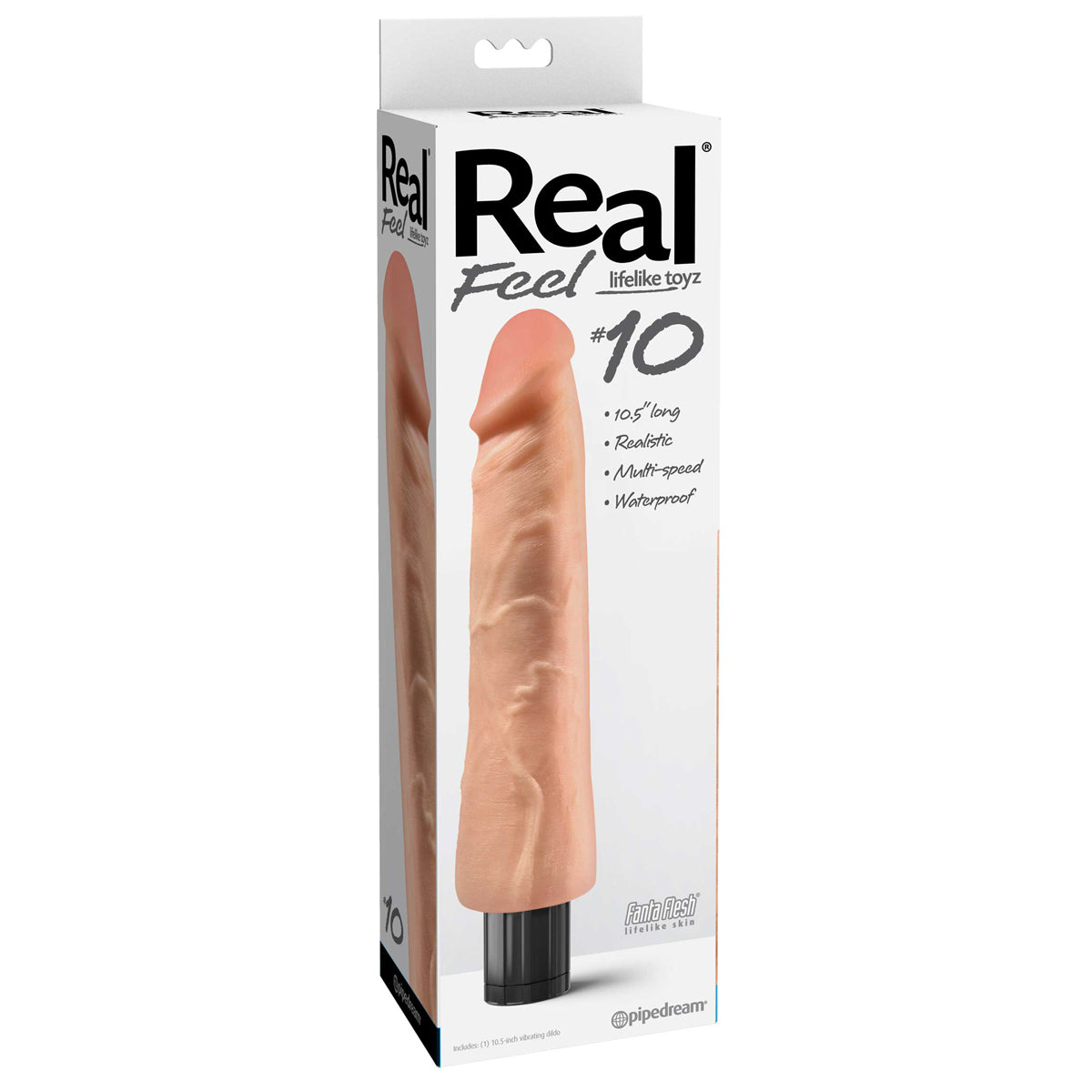 Pipedream - Real Feel 10 -  Vibrating Dildo –  10.5" - Beige