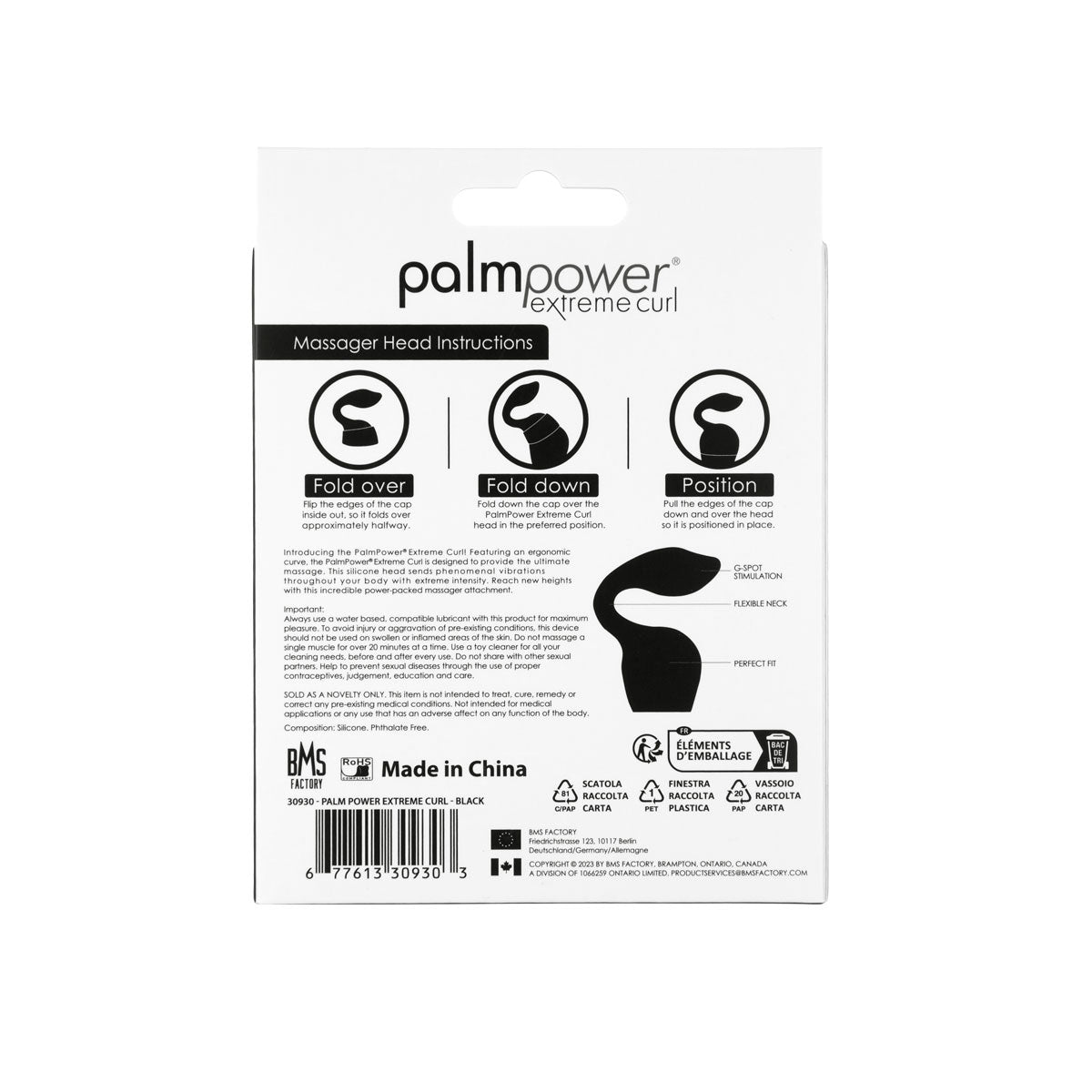 PalmPower Extreme Curl – Silicone Massage Head – Black (For Use with PalmPower Extreme)