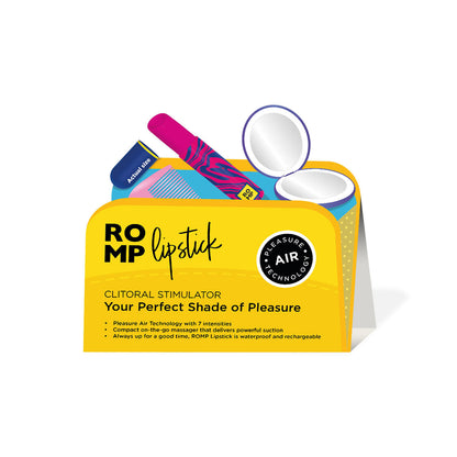ROMP Lipstick Tent Card - English