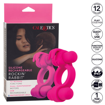 CalExotics® Silicone Rechargeable Rockin Rabbit – Pink