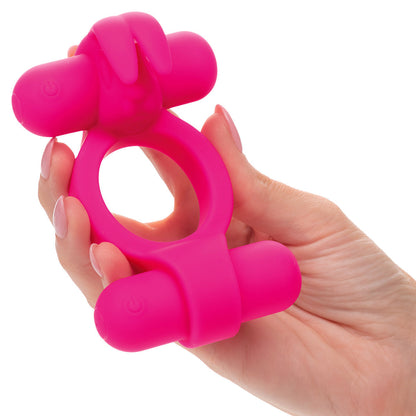 CalExotics® Silicone Rechargeable Rockin Rabbit – Pink
