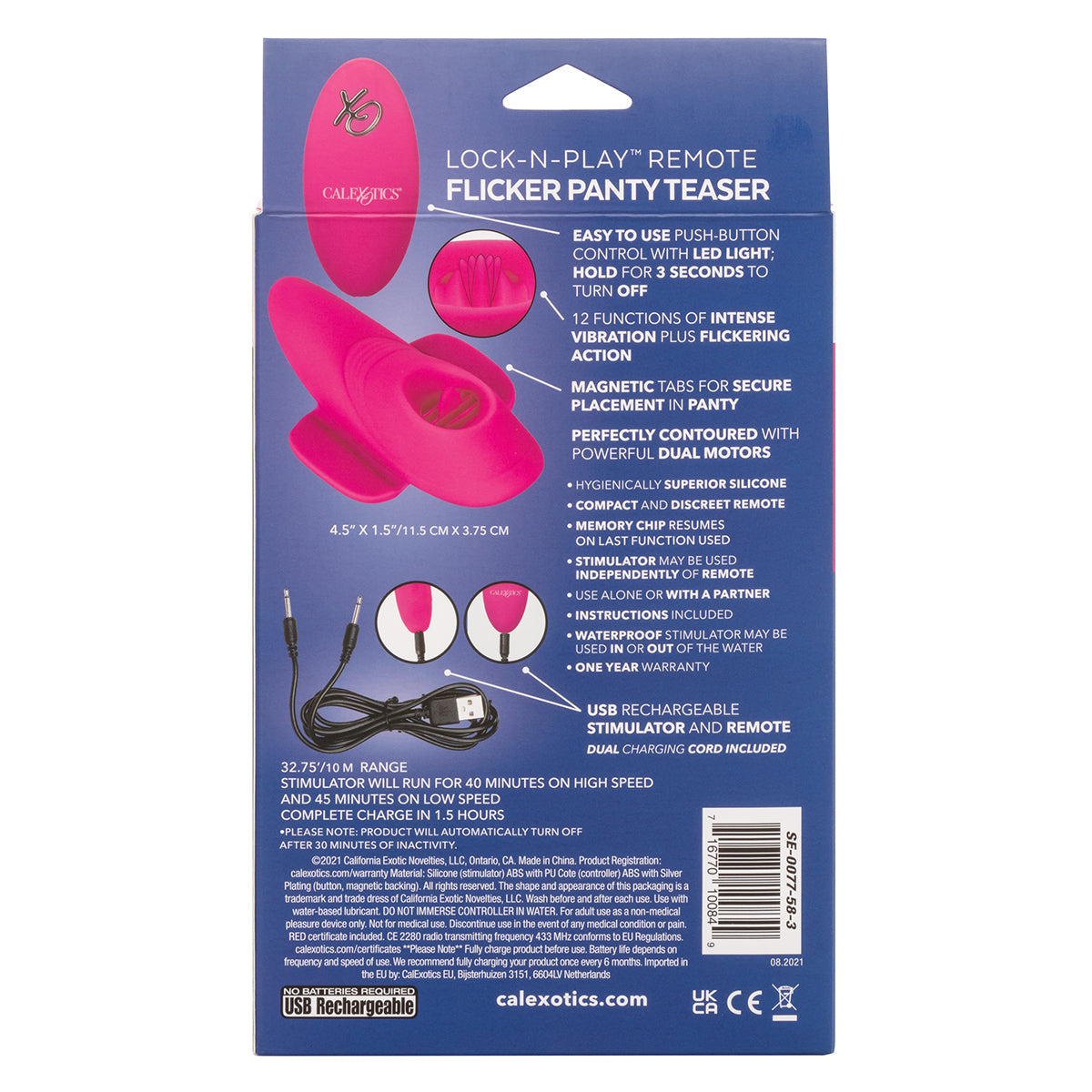 CalExotics® - Lock-N-Play Remote Flicker Panty Teaser – Pink