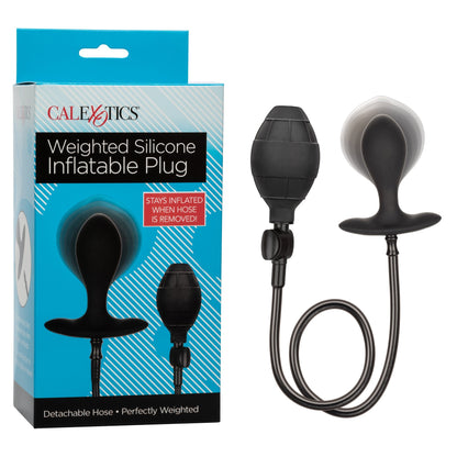 CalExotics® Weighted Silicone Inflatable Plug - Black