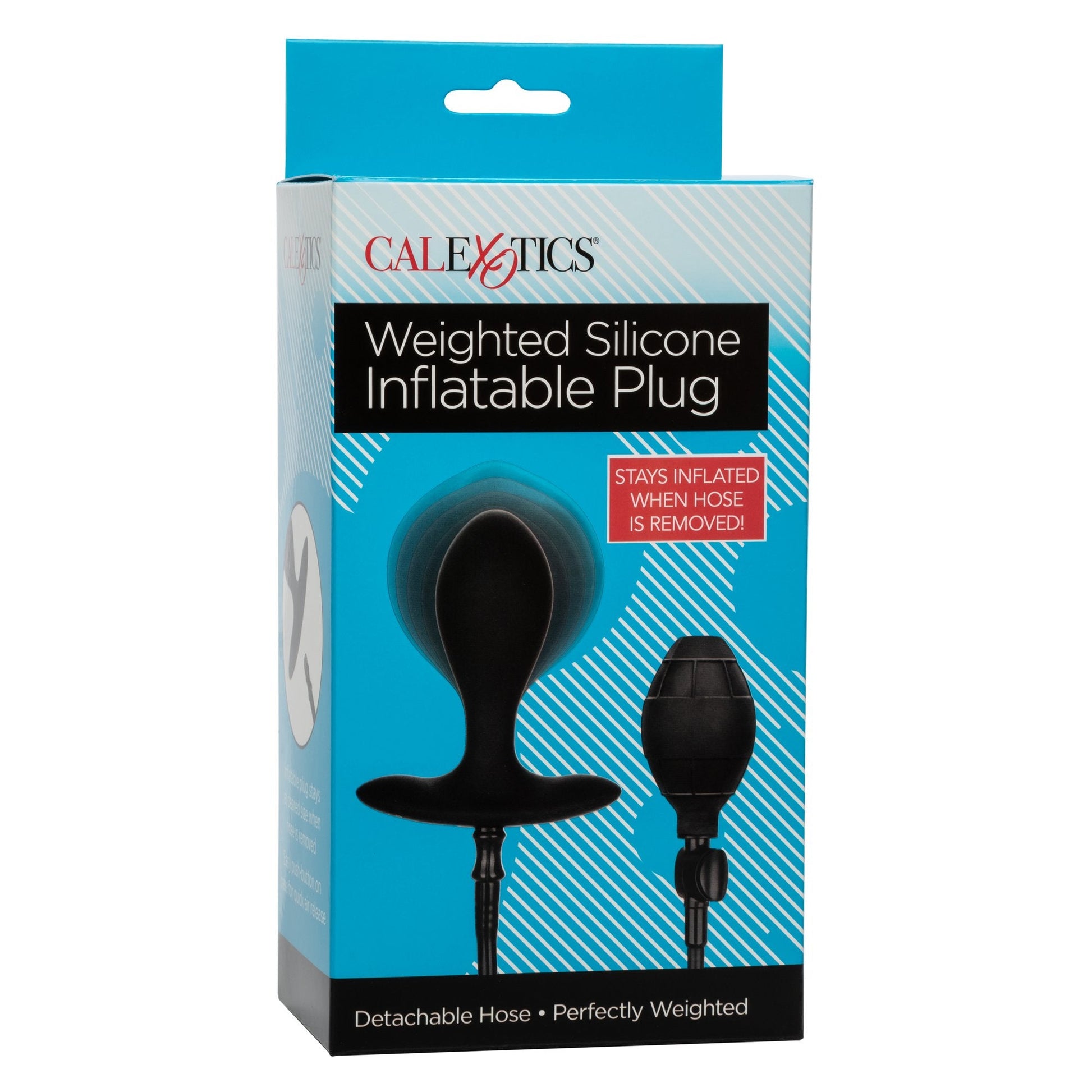 CalExotics® Weighted Silicone Inflatable Plug - Black
