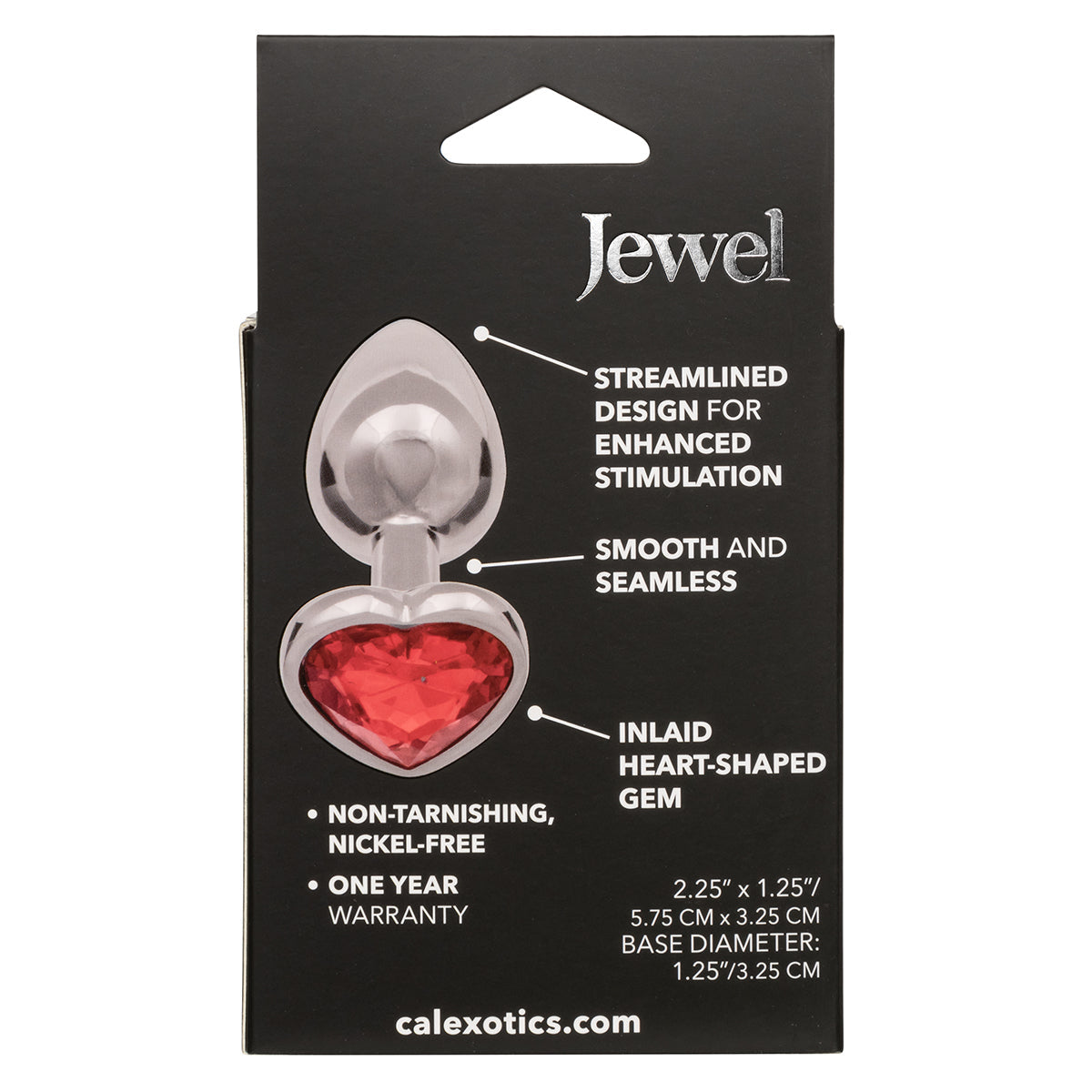 CaleXOtics Small Jewel Large Ruby Heart Plug - Ruby