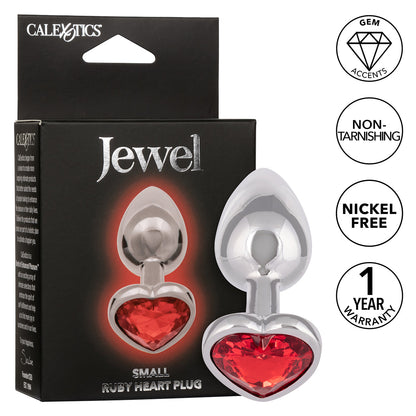 CaleXOtics Small Jewel Large Ruby Heart Plug - Ruby