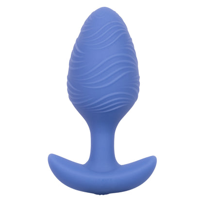 CalExotics® Cheeky Vibrating Glow in The Dark Large Butt Plug - Blue