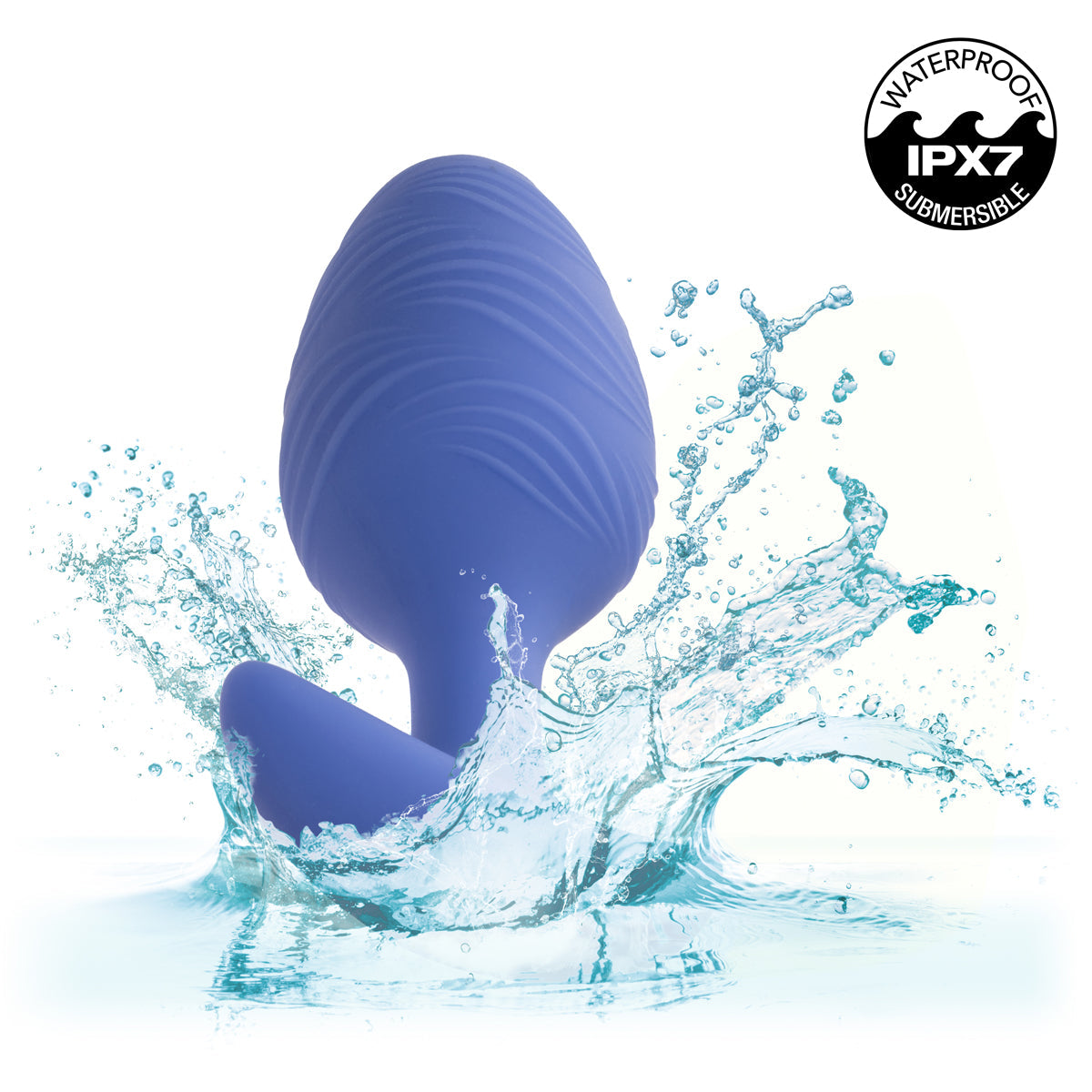 CalExotics® Cheeky Vibrating Glow in The Dark Large Butt Plug - Blue