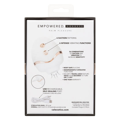 CalExotics® Empowered Palm Pleasure Goddess – Suction Vibrator – White