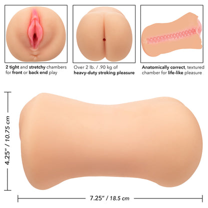 CalExotics® - Stroke It® - Dual Entry Pussy & Ass Masturbator – Ivory