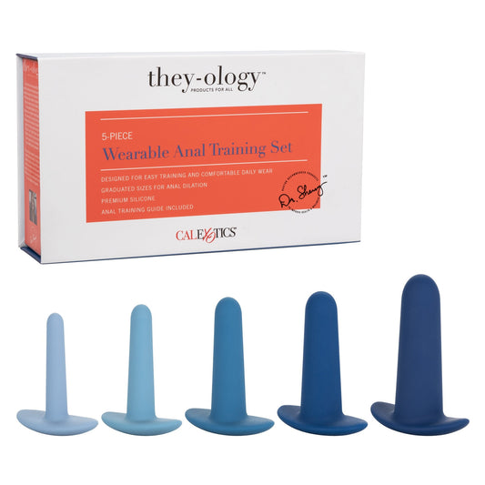 CalExotics® They-ology 5-Piece Wearable Anal Training Set - Blue
