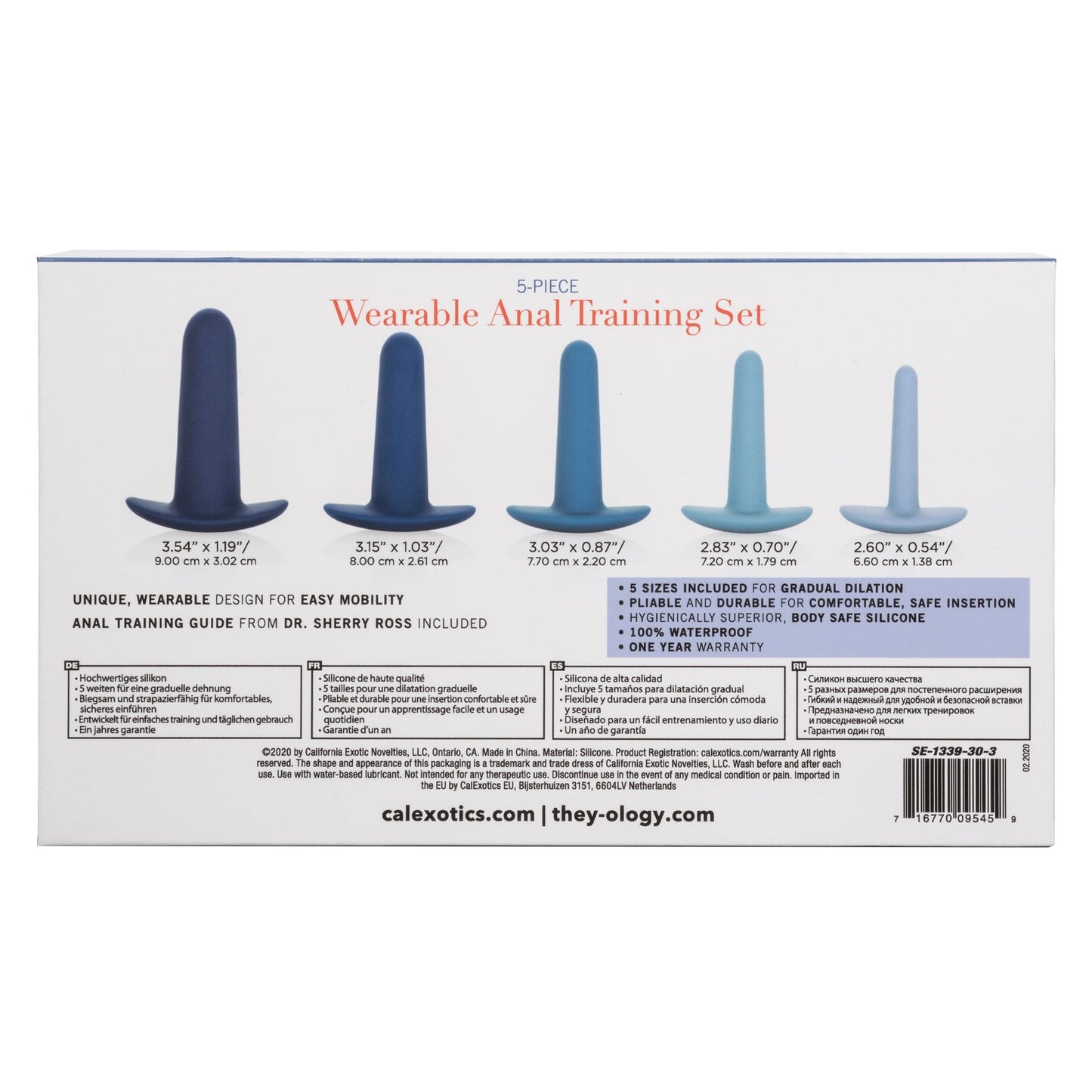 CalExotics® They-ology 5-Piece Wearable Anal Training Set - Blue
