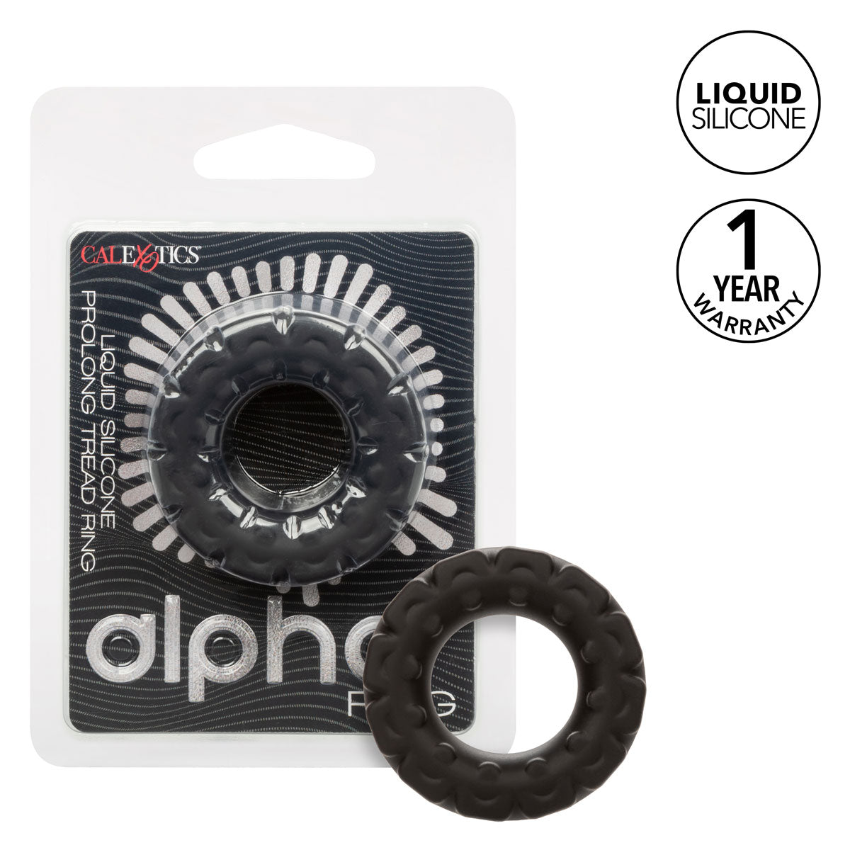 CalExotics® – Alpha Ring – Liquid Silicone Prolong Tread Ring - Black