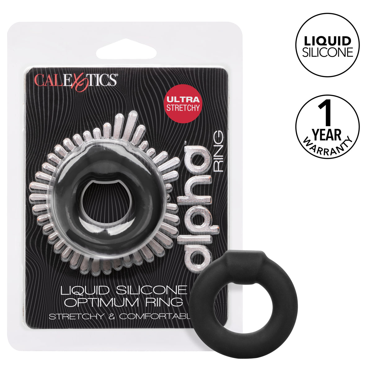 CalExotics® - Alpha Ring - Liquid Silicone Optimum Ring – Black