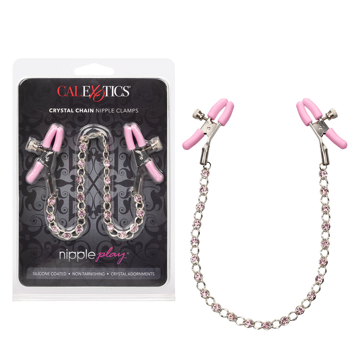 CalExotics® - Nipple Play Crystal Chain Clamps - Pink