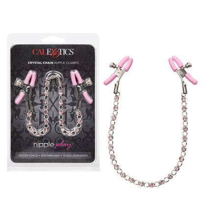 CalExotics® - Nipple Play Crystal Chain Clamps - Pink