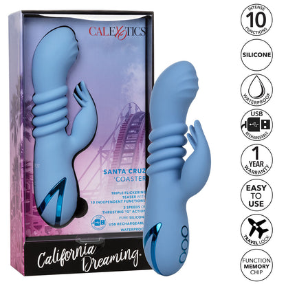 CalExotics® California Dreaming – Santa Cruz Coaster Dual Vibrator – Blue