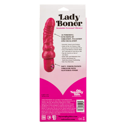 CalExotics® Naughty Bits - Lady Boner - Bendable Vibrating Dildo
