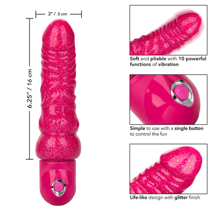CalExotics® Naughty Bits - Lady Boner - Bendable Vibrating Dildo