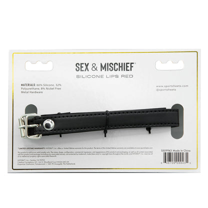 Sportsheets Sex & Mischief - Silicone Lips Bondage Gag-Red