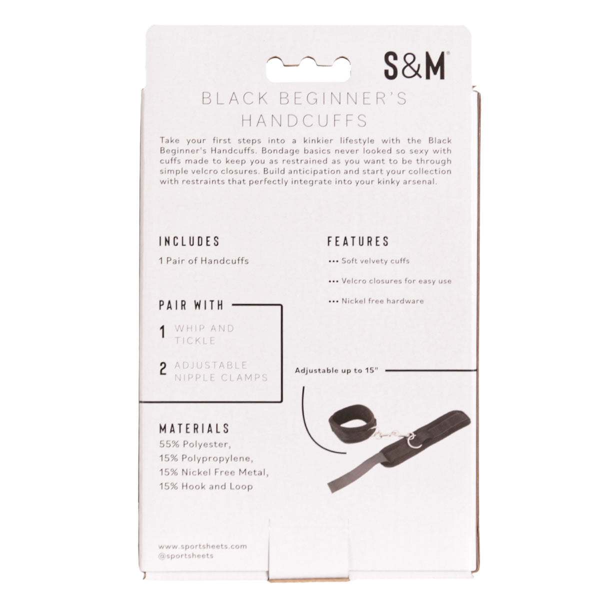 Sportsheets Sex & Mischief - Beginner Handcuffs - Black
