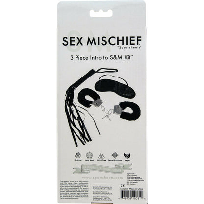 Sportsheets Sex & Mischief – 3 Piece S&M Intro Kit – Black