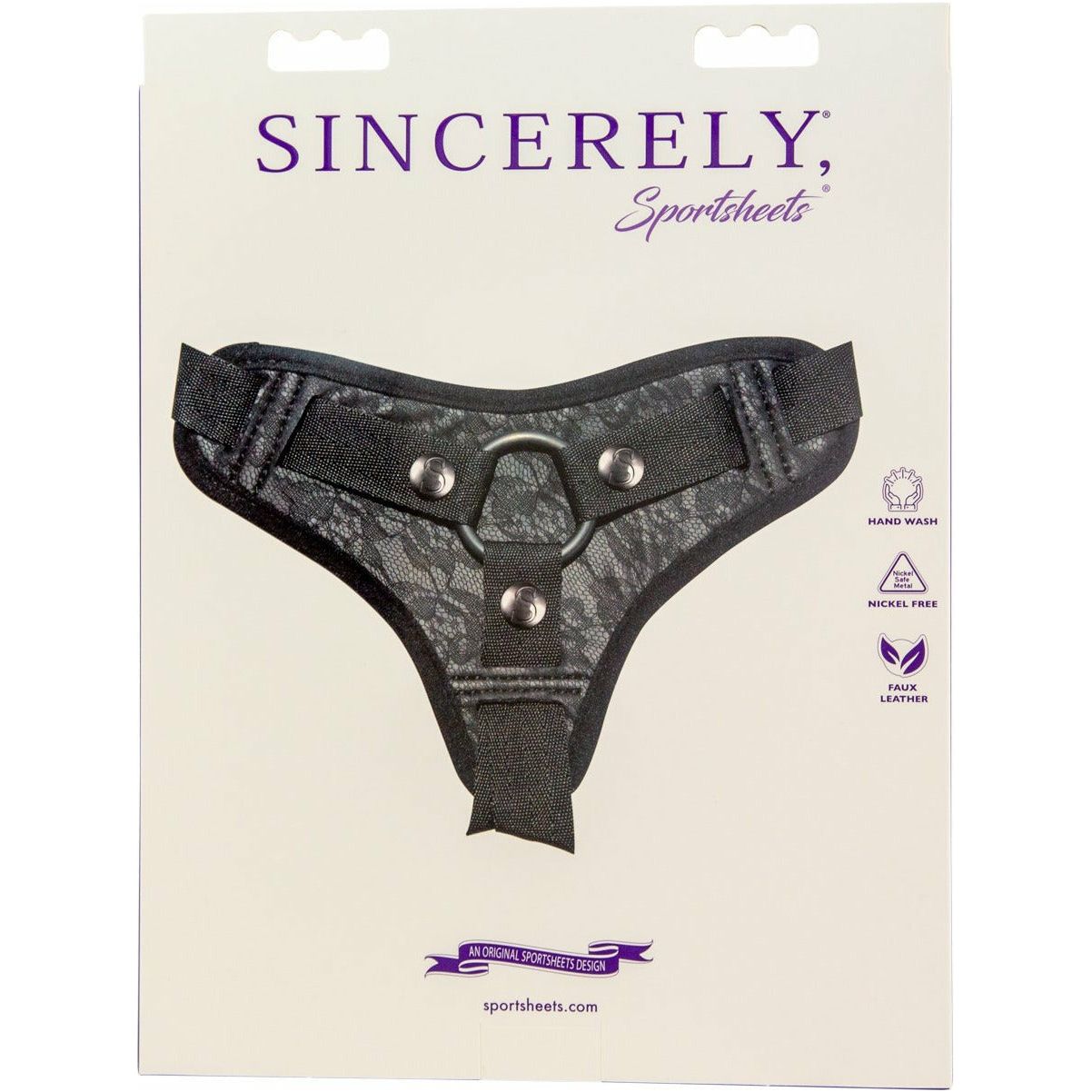 Sportsheets Sincerely - Lace Strap-On - Black