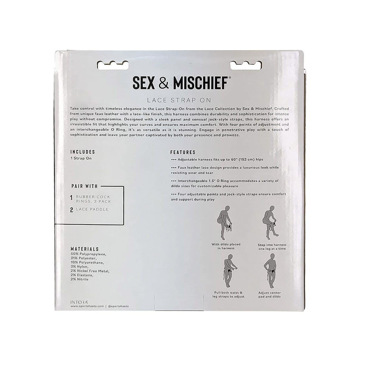 Sportsheets Sincerely - Lace Strap-On - Black