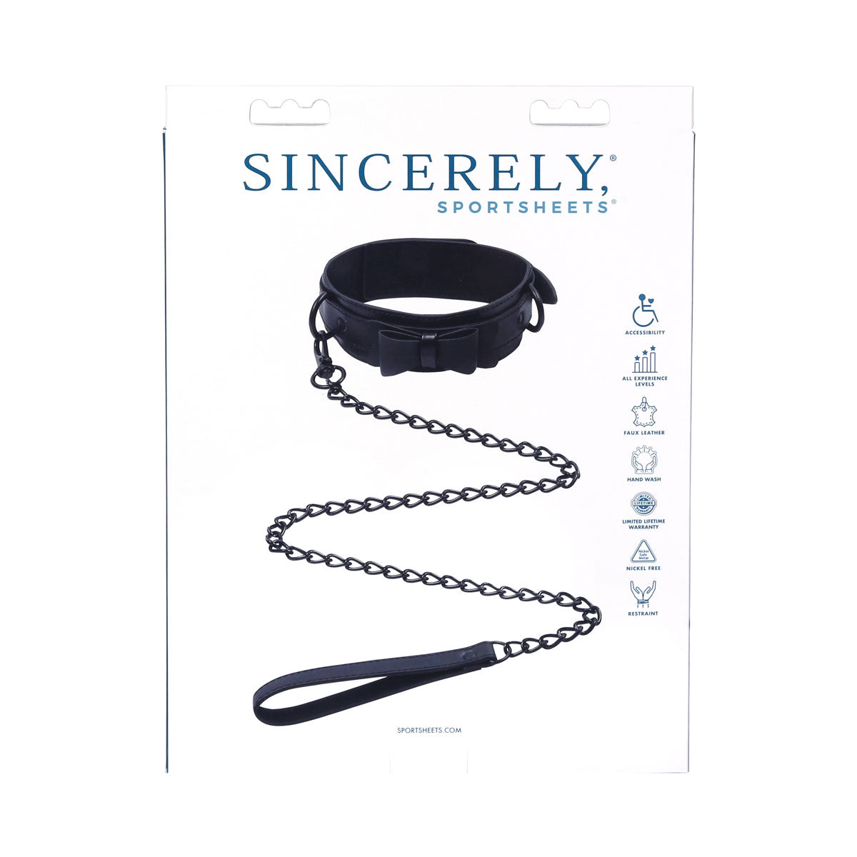 Sportsheets - Sincerely - Bow Tie Collar And Leash - Black