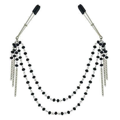 Sportsheets Sincerely Black Jewelled Tweezer Nipple Clips