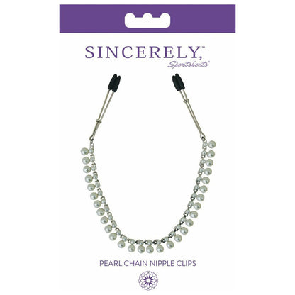 Sportsheets Sincerely - Pearl Chain Tweezer Nipple Clips